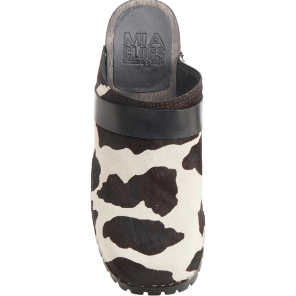 MIA Cow Print Clogs 🐄 Karlie Open Back Leather Women’s NEW IN BOX - Picture 3 of 10
